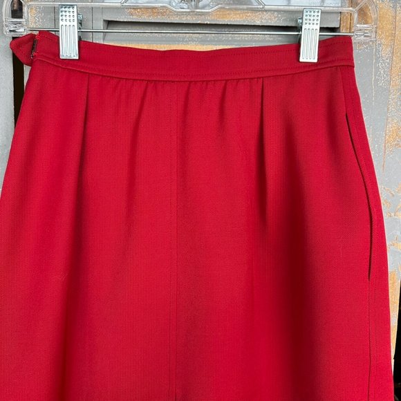 Yves Saint Laurent Rive Gauche Vintage Skirt Red - Picture 7 of 16